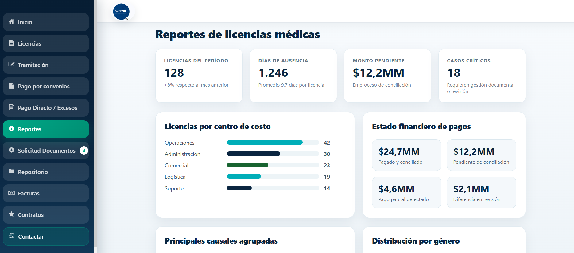Motor de conciliación y reportes WEBSIL